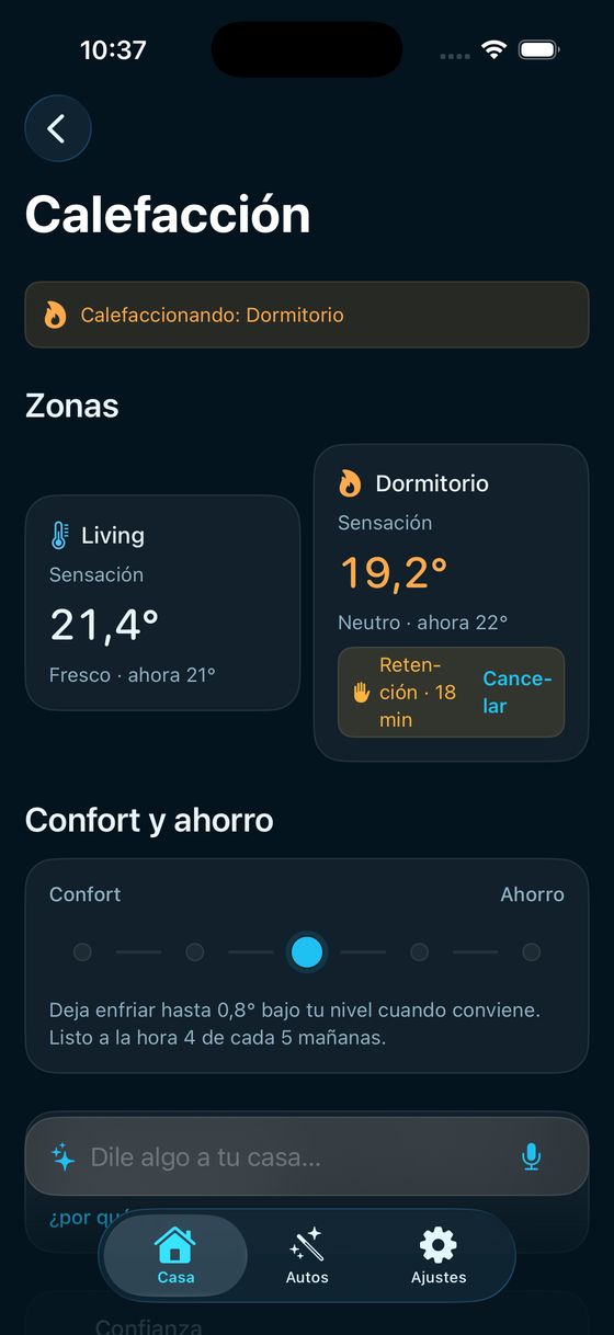 Pantalla de la app nicomótica
