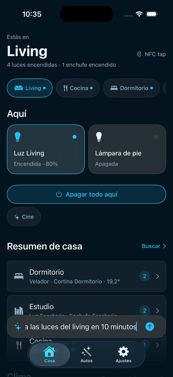 Pantalla: App: pedir por texto